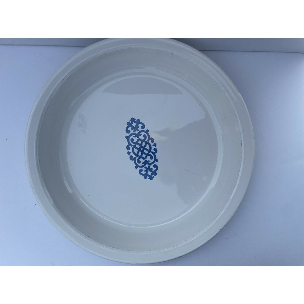 Vintage Corning Ware P-309 Blue Shell Oil Macrame 9" Pie Pan EUC Rare 1971